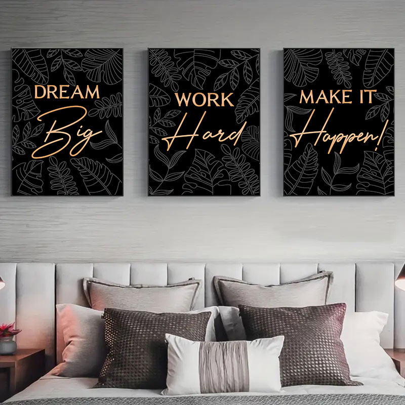 Home Office Room Inspiration - Citas inspiradoras modernas, arte en lienzo,