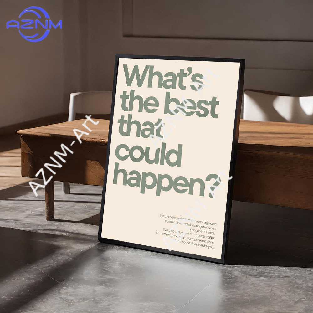 Home Office Room Inspiration - Póster Minimalista con Frases Motivacionales, Arte