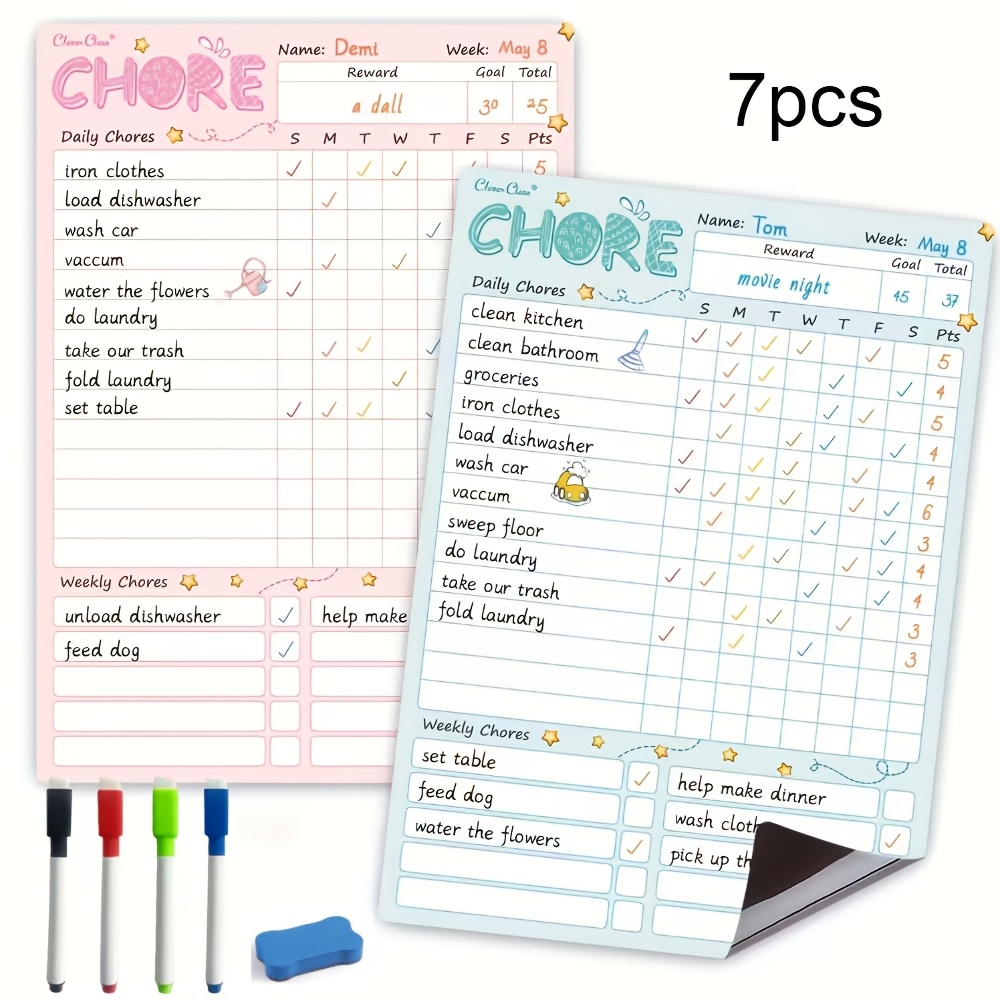Whiteboard Magnetic - Juego combinado de 7 piezas magnéticas