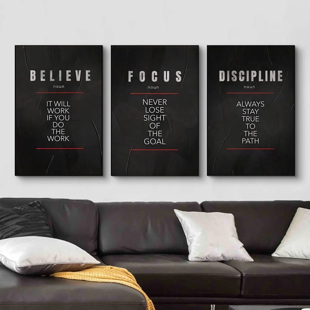 Home Office Room Inspiration - Póster con definición de disciplina y