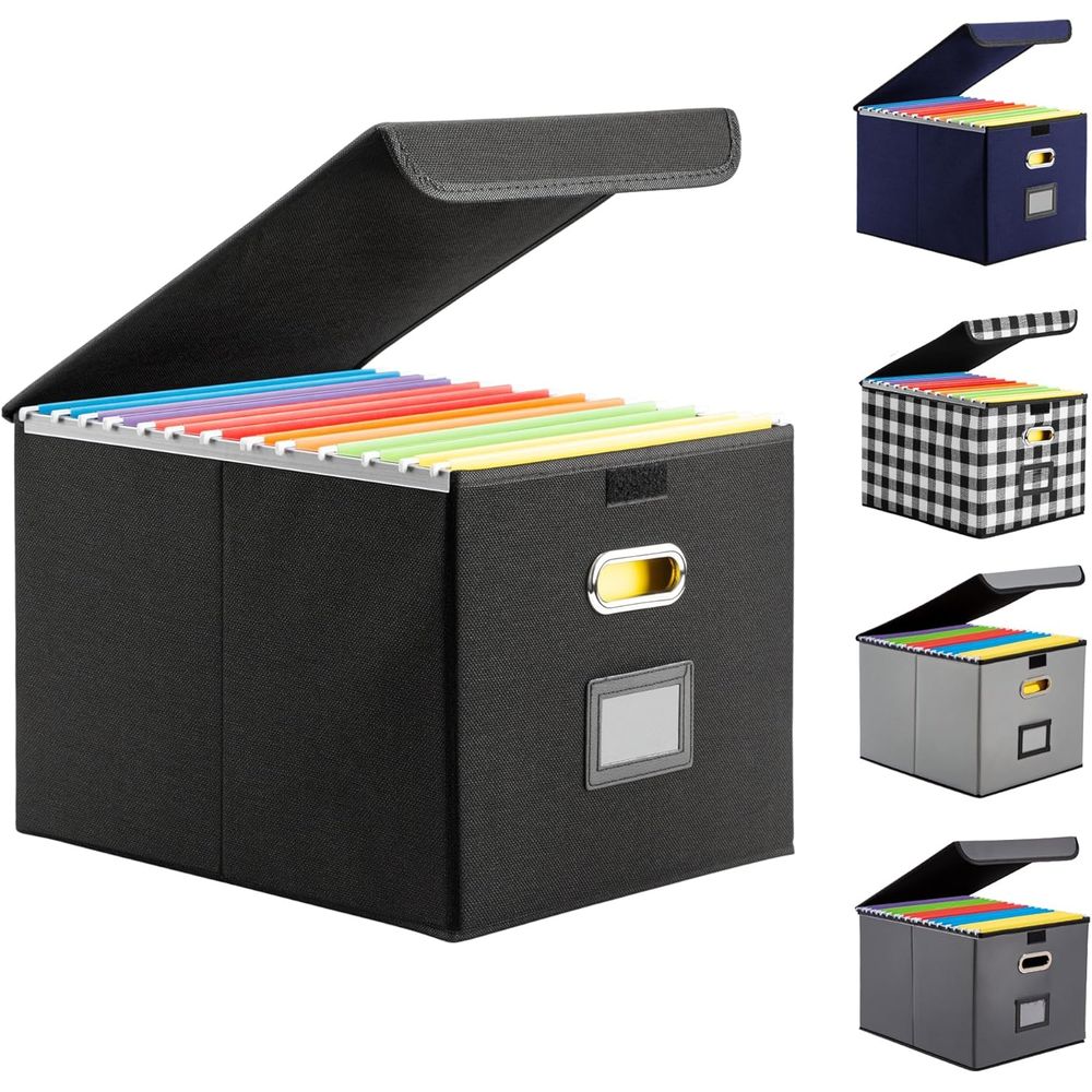 Home Office Box - Caja de Archivo Plegable con Tapa