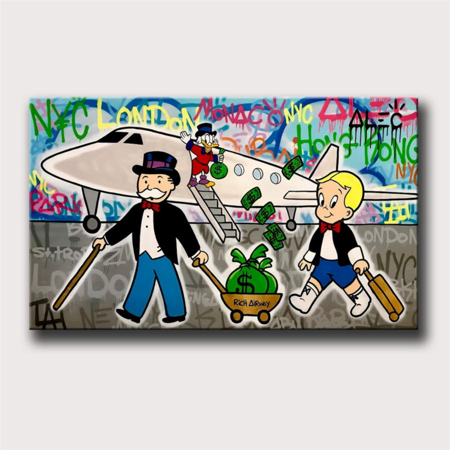 Home Office York - Angelito Monopolys Privatejet-Póster de lona HD