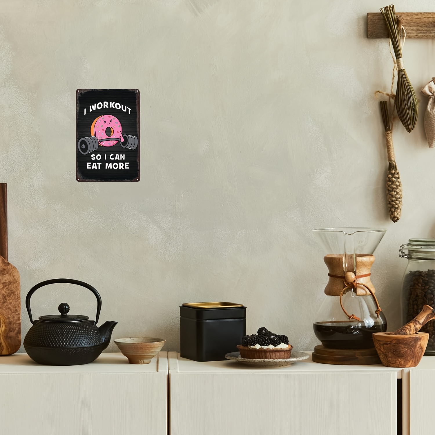 Home Office Room Inspiration - Divertida placa metálica retro con la