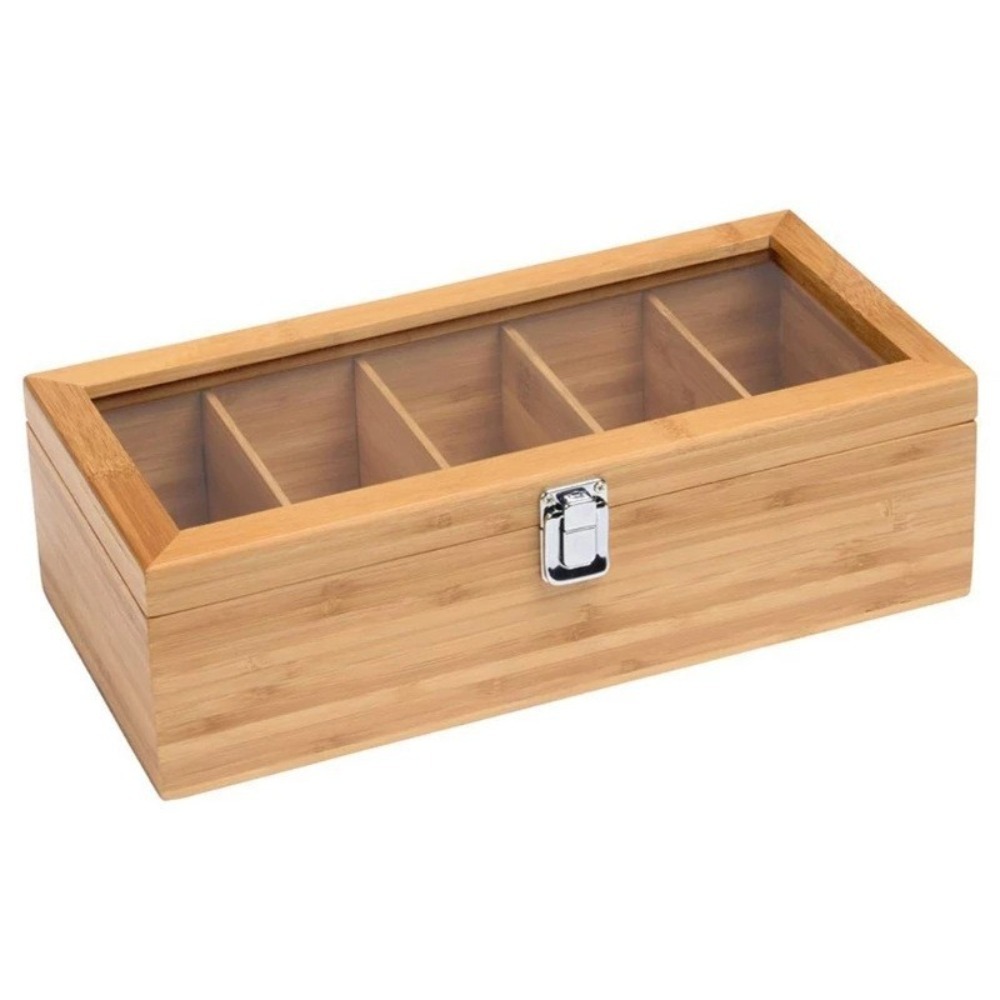 Home Office Bagas - Caja de almacenamiento portátil de bambú
