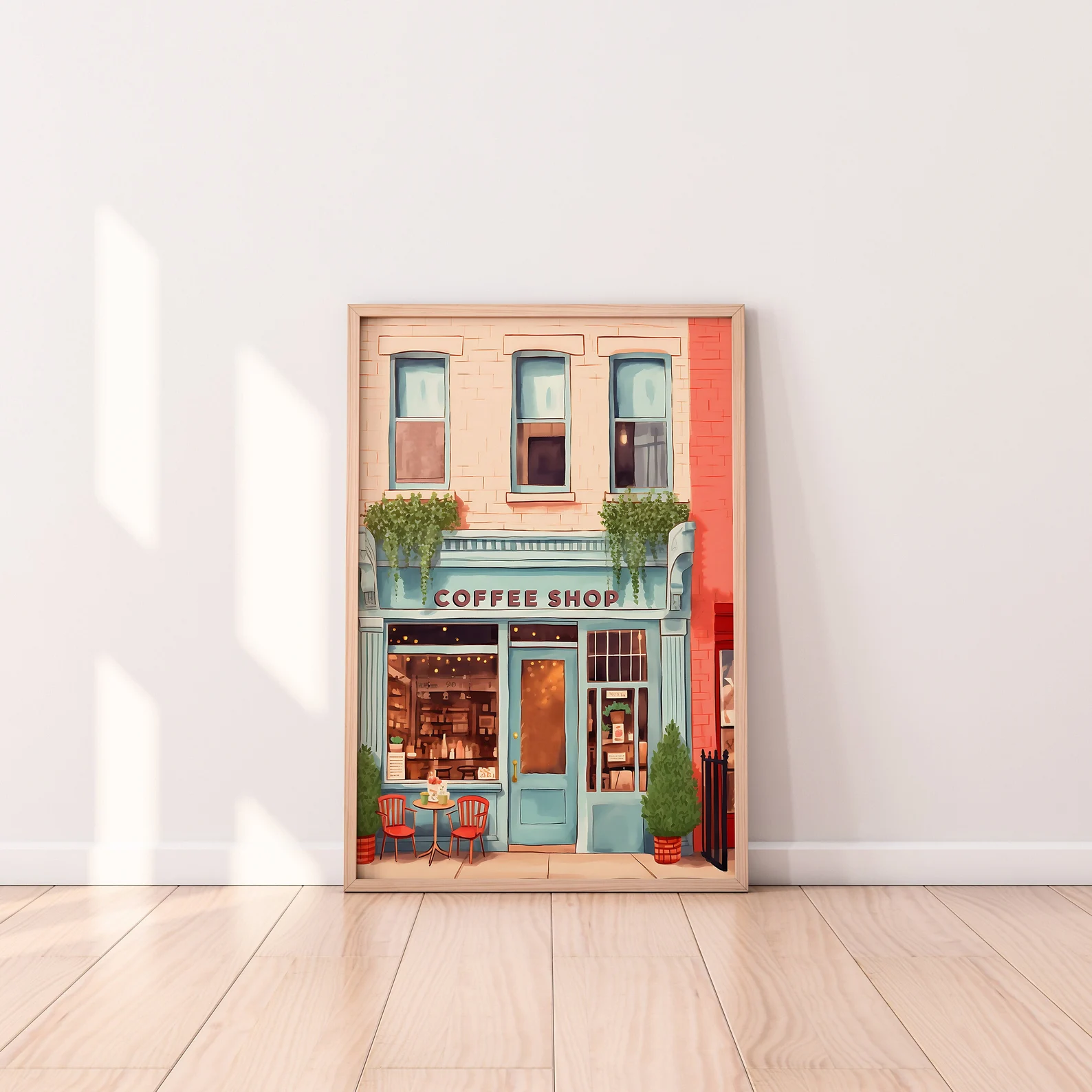 Home Office York - Ilustración de cafetería de Nueva York