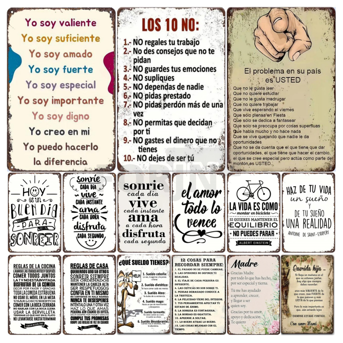 Home Office Room Inspiration - Póster con cita inspiradora en español,