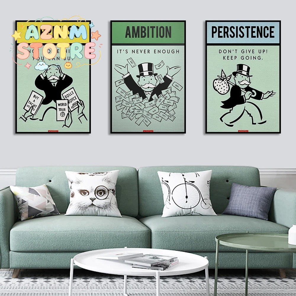 Home Office Room Inspiration - Póster en lienzo de Monopoly Time