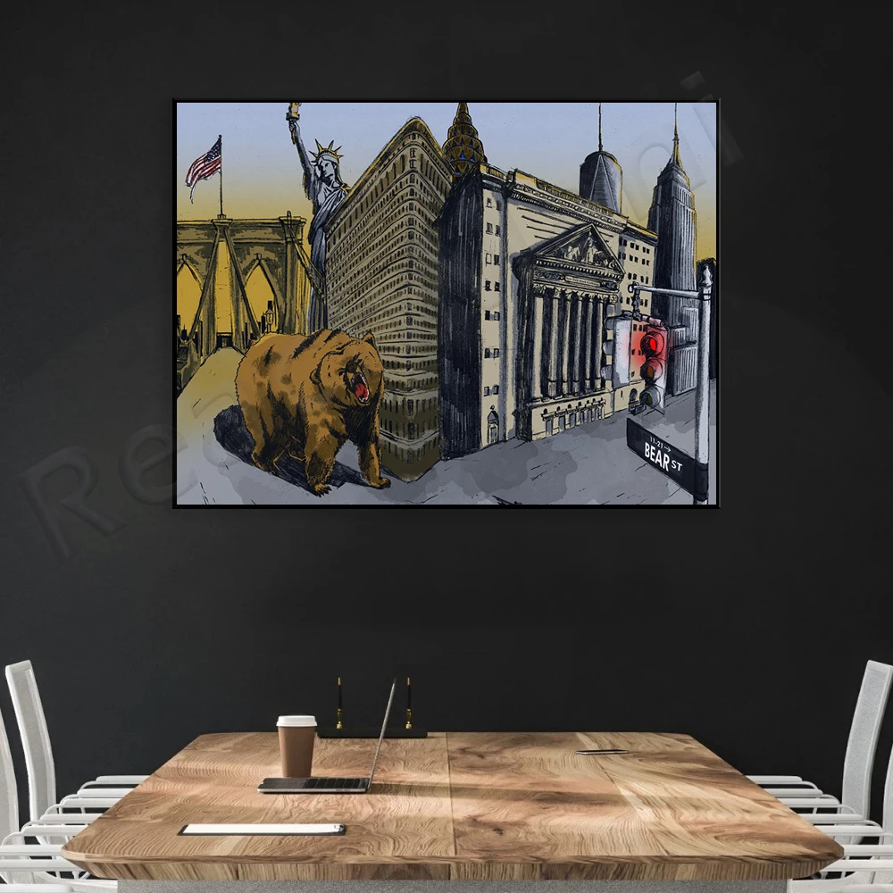 Home Office York - Obra de arte del oso |
