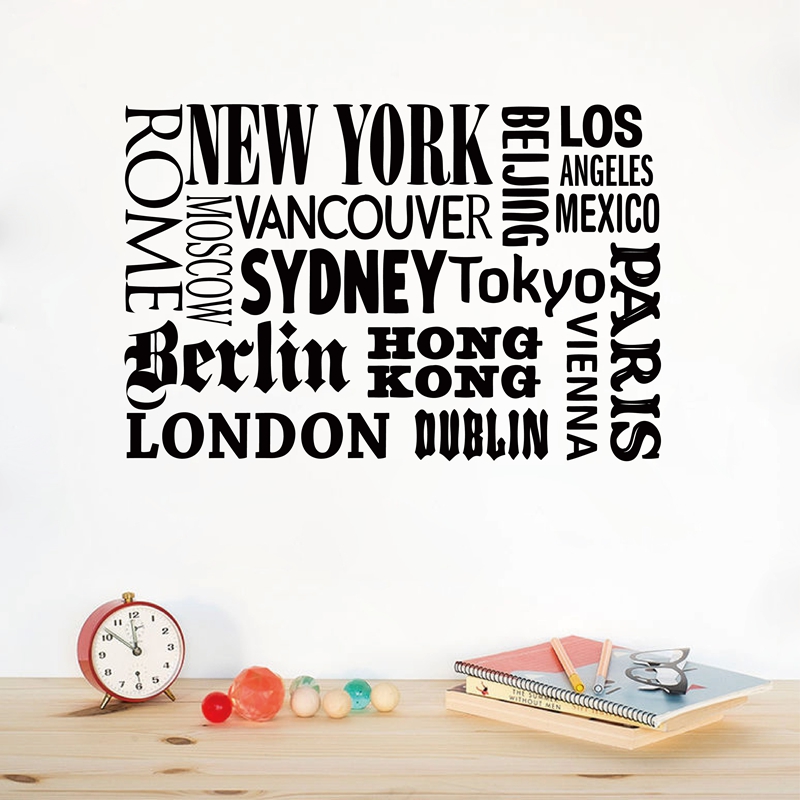 Home Office York - Nueva York, Londres, París, pegatina de