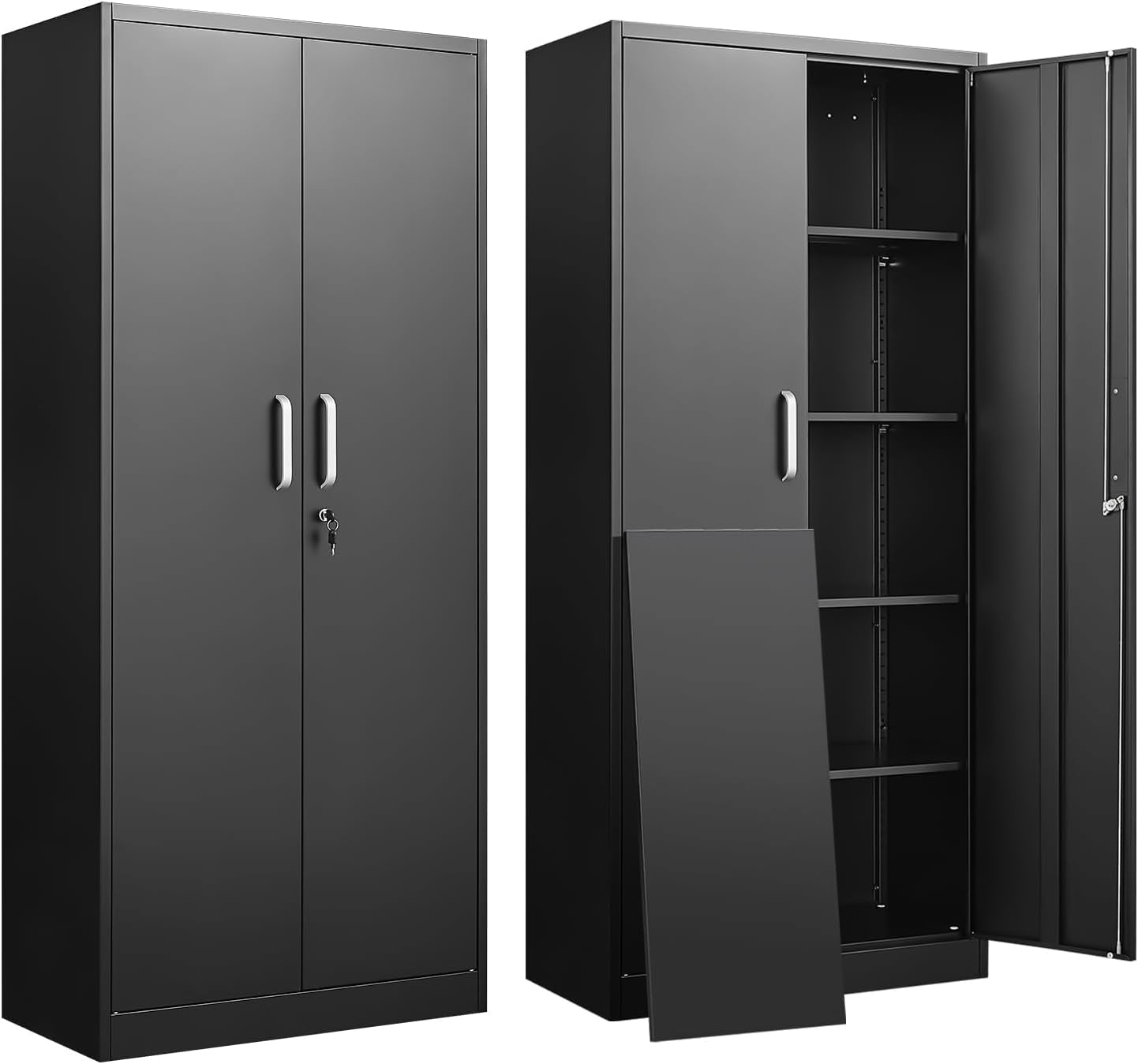 Home Office Kitchen - Armario de almacenamiento metálico con estantes