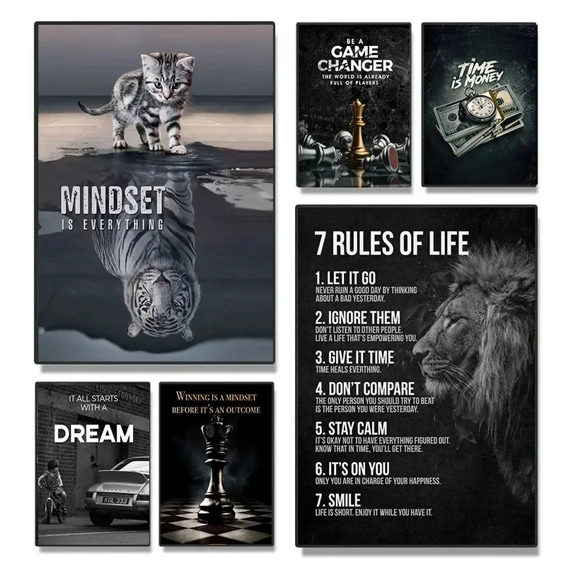 Home Office Room Inspiration - Cuadro Decorativo sin Marco con Frases