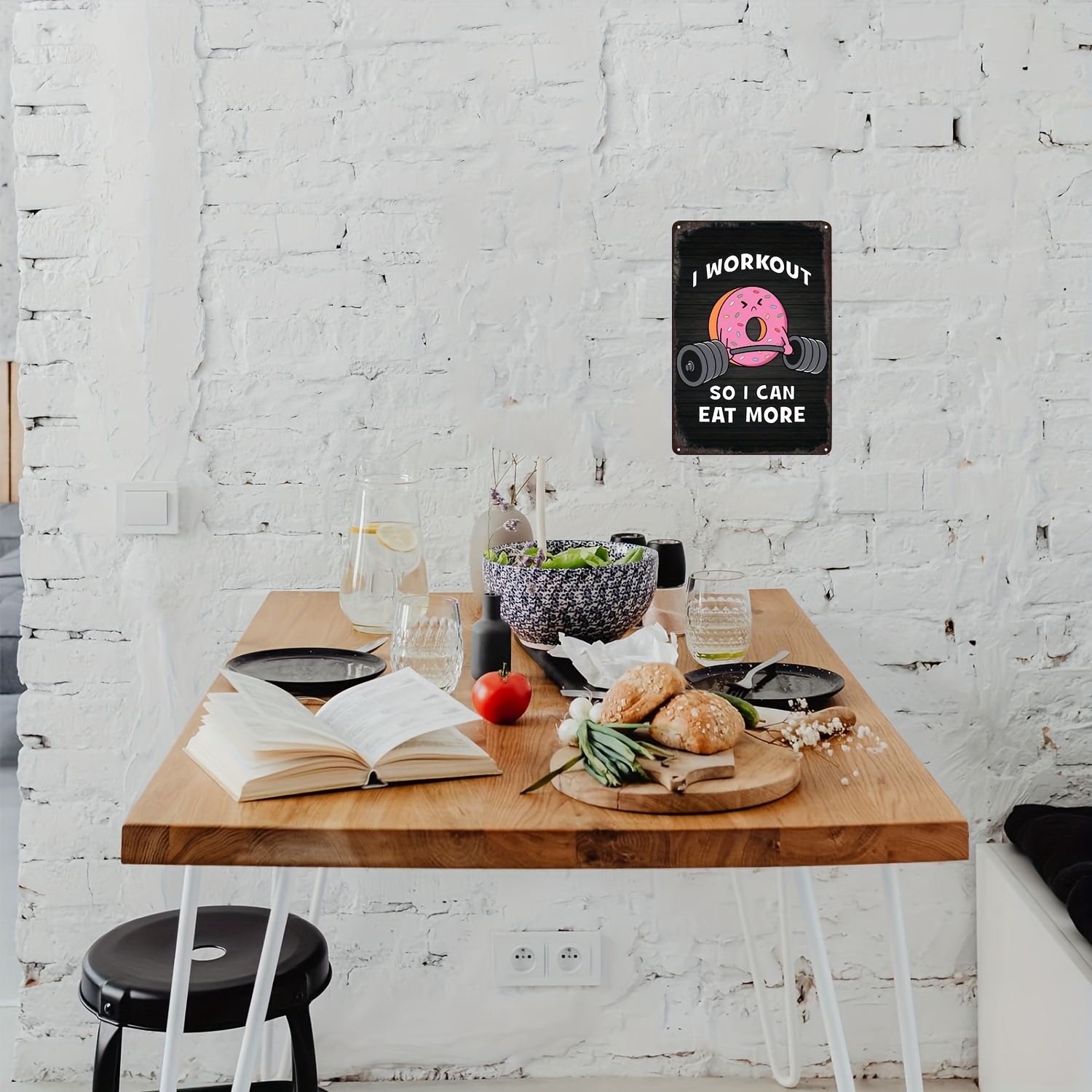Divertida placa metálica retro - Home Office Room Inspiration reseña y precio