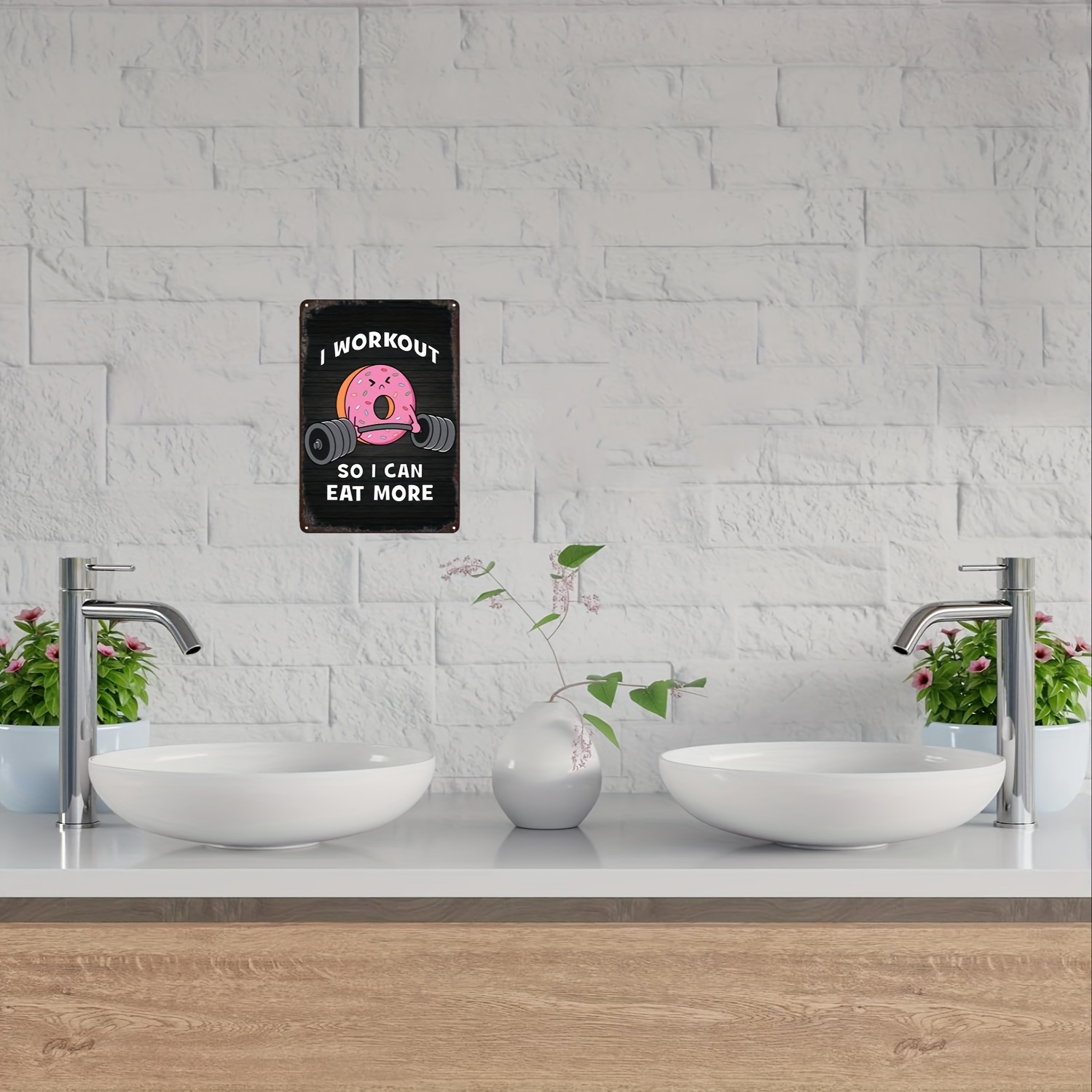 Divertida placa metálica retro - Home Office Room Inspiration reseña y precio