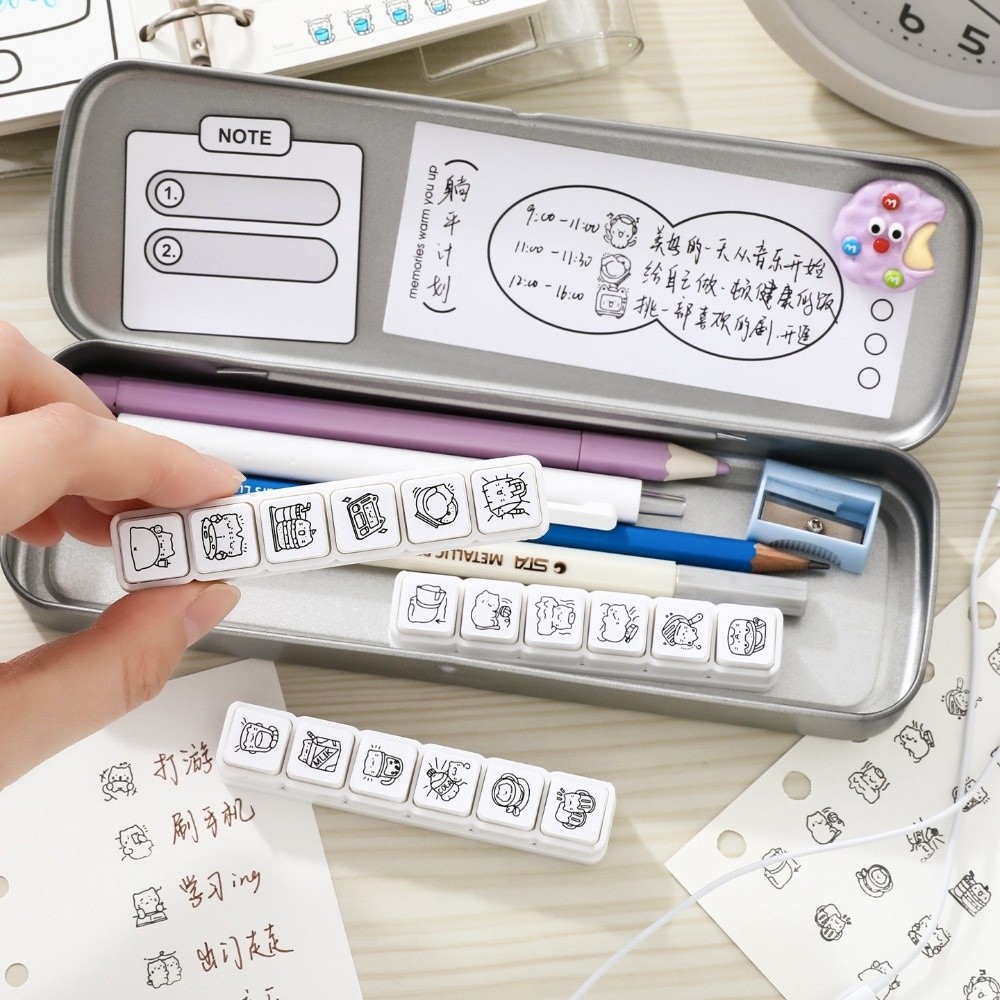 Juego de 6 Sellos de Goma con  - Whiteboard Magnetic reseña y precio