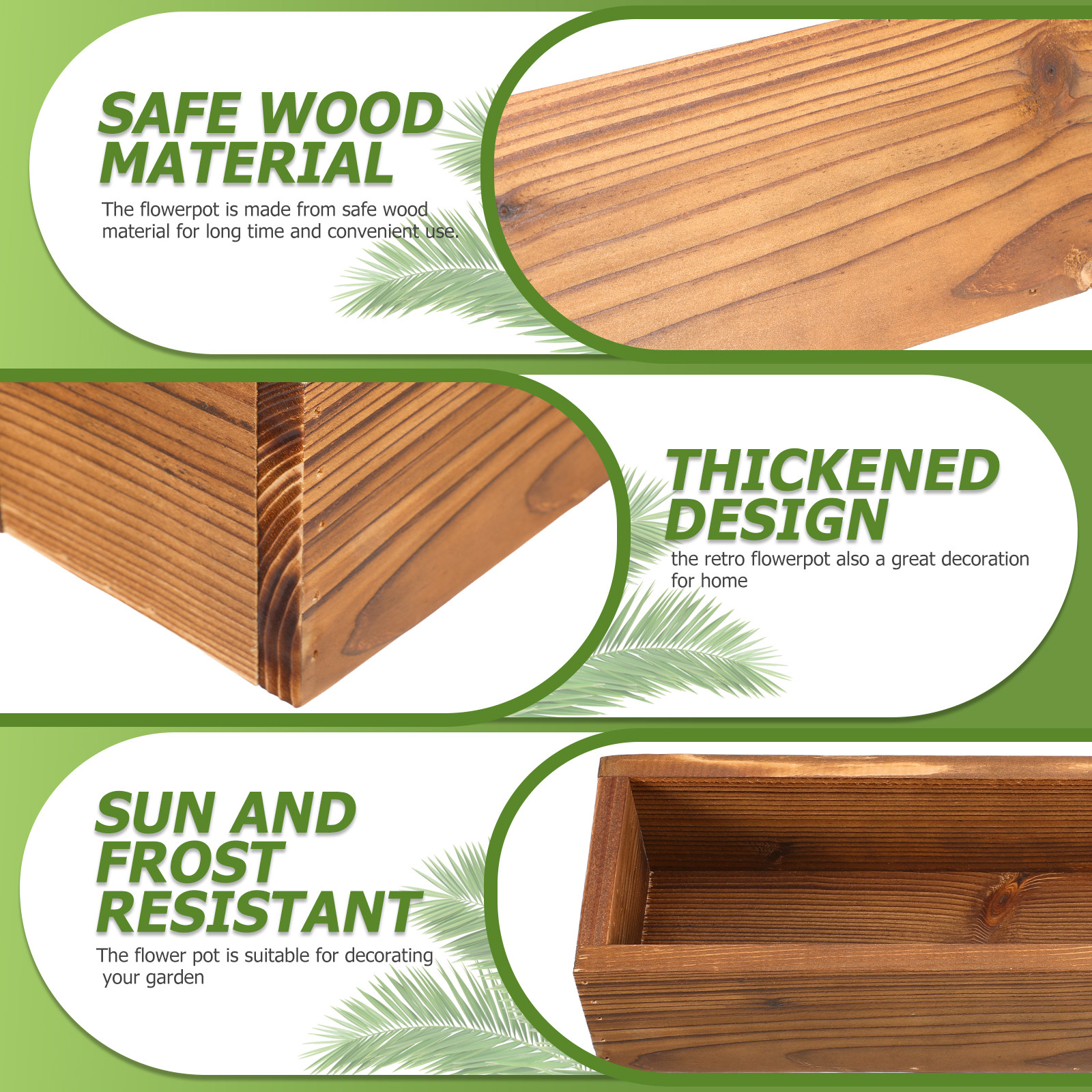 Maceta rectangular de madera r - Home Office Box reseña y precio