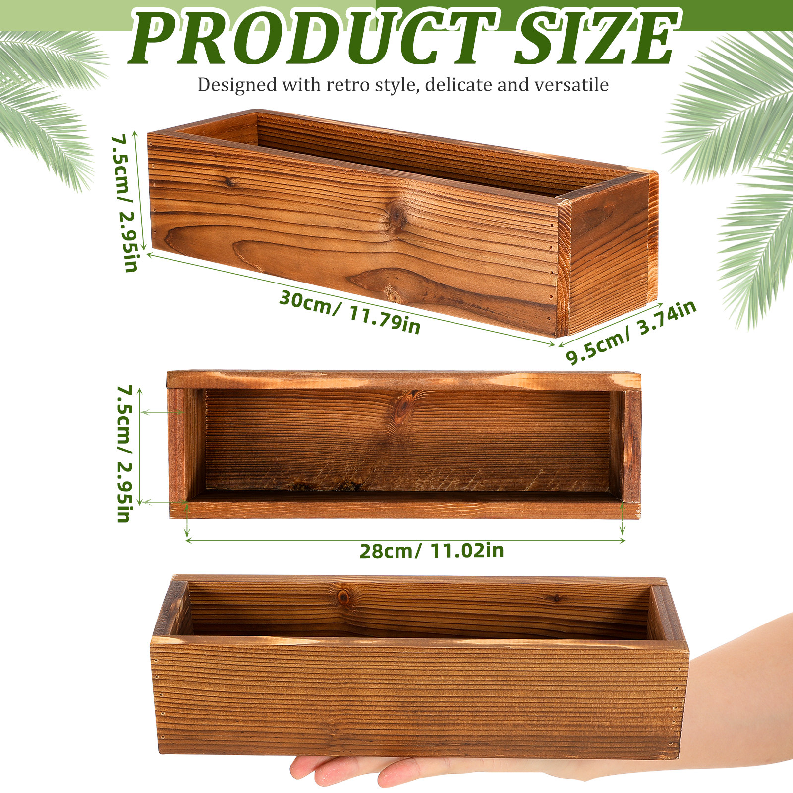 Maceta rectangular de madera r - Home Office Box reseña y precio