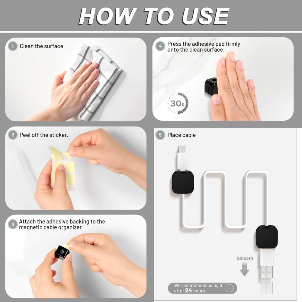 Clips Magnéticos para Cables:  - Home Office Organization reseña y precio