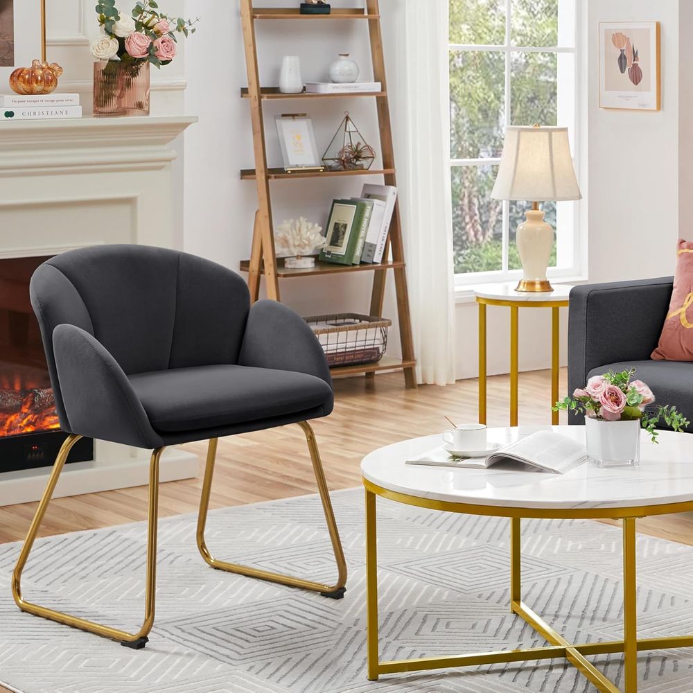 Sillón de terciopelo con forma - Home Office Kitchen reseña y precio