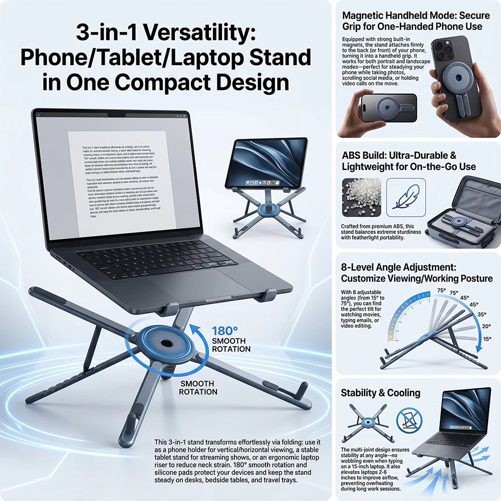 Soporte Magnético Portátil par - Laptop Stand Foldable reseña y precio