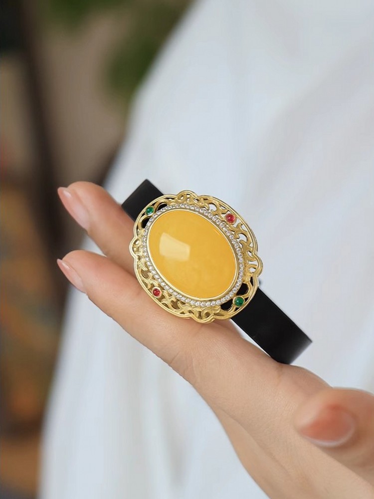 Pulsera de cuero Pu con ámbar  - Home Office Design Ideas reseña y precio